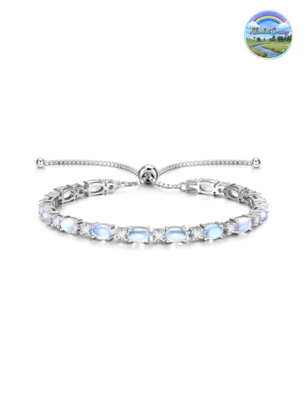 Sterling Silver Bolo Tennis Bracelet Birthstone Adjustable CZ